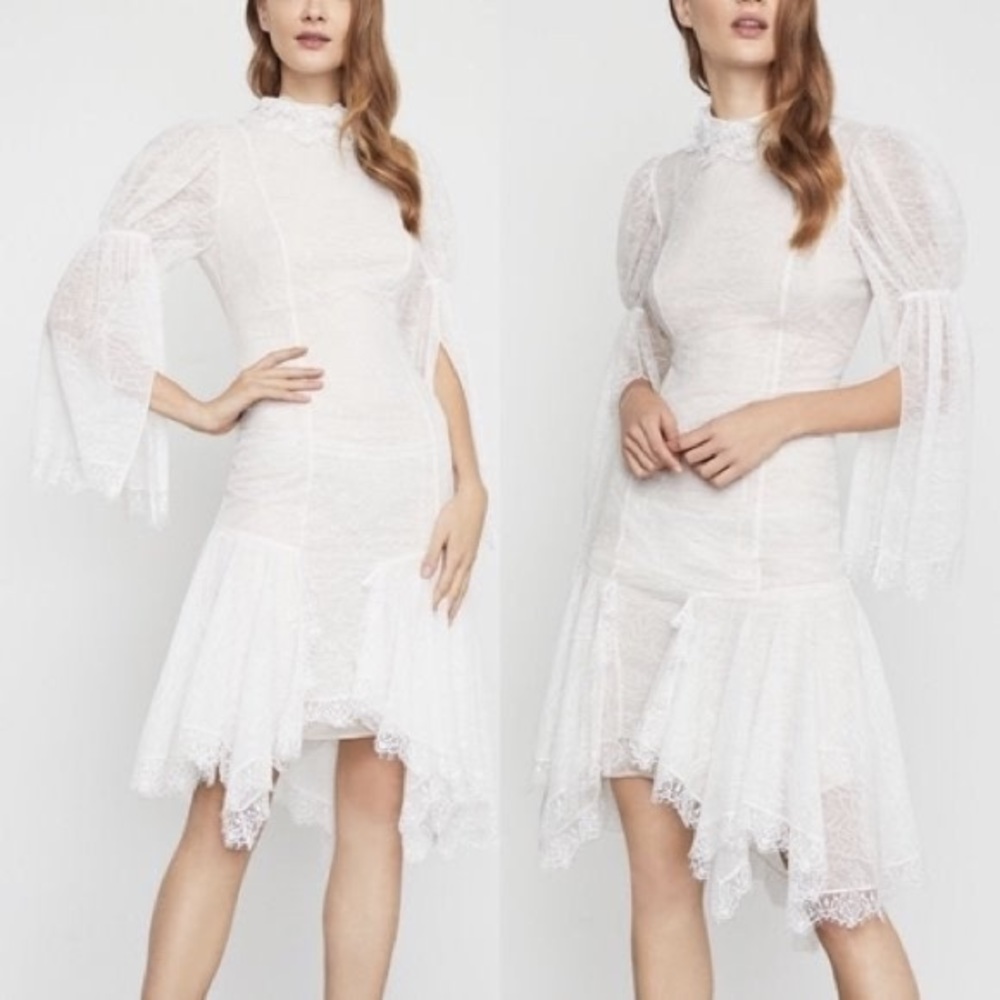SOLD✨NWT BCBG MAXAZRIA Asymmetrical Lace Dress - Picture 1 of 9